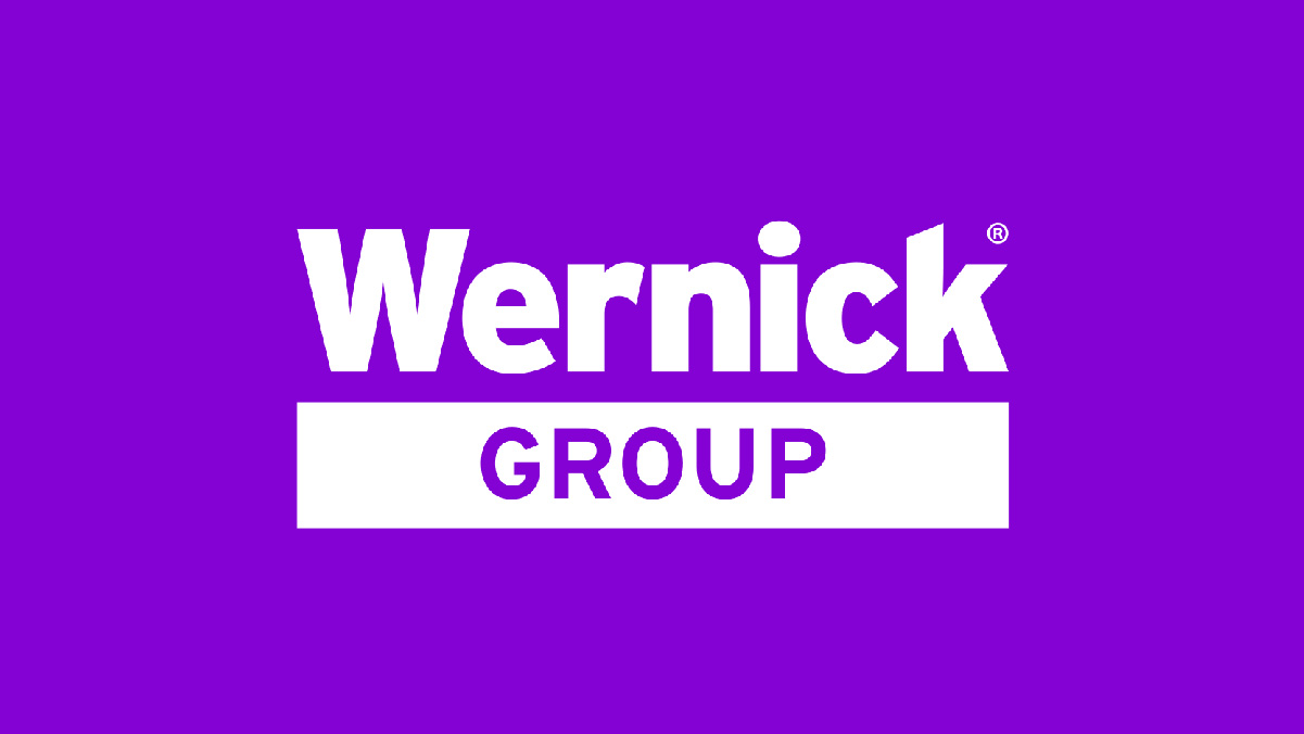 Wernick group logo on a purple background.
