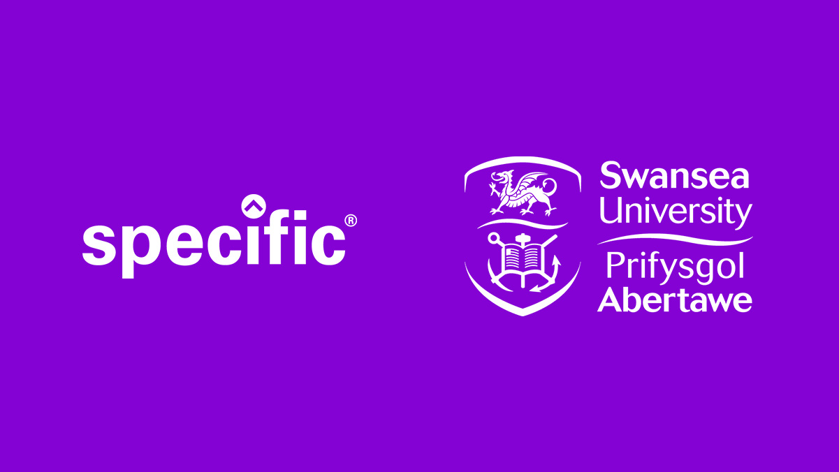 Specific Swansea university logo on a purple background. 